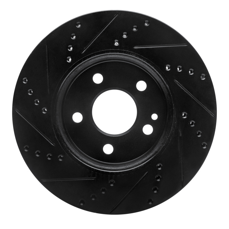 Mercedes-Benz B200 Brake Rotor (1) - Front Right - R1 Concepts - Drilled & Slotted - Black - `06-`11